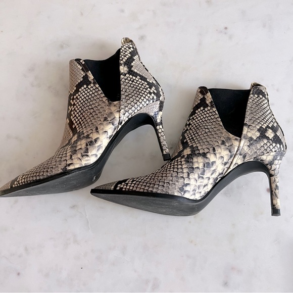 Zara Snakeskin Leather Boots - Picture 1 of 5